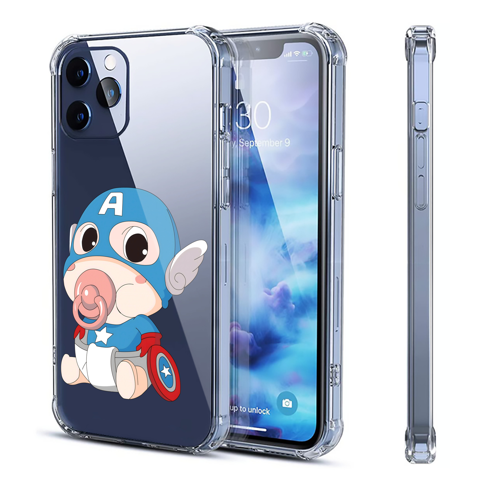 （画像用） アベンジャーズ The Avengers 【iPhone 12シリーズ対応】透明スマホケース（クリアソフトケース）